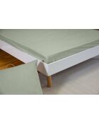 Drap housse en percale de coton vert sauge