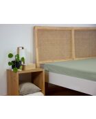 Drap housse en percale de coton vert sauge