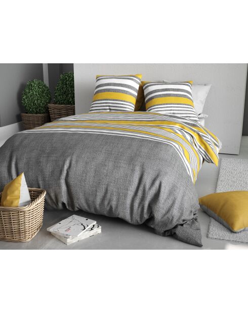 Parure housse de couette en coton Studt grise