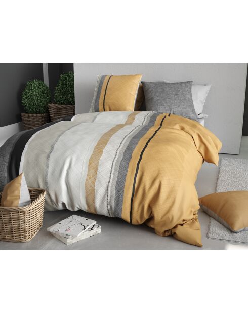 Parure housse de couette  en coton Ogis gris