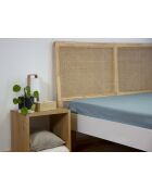 Drap housse en percale de coton bleu fumé