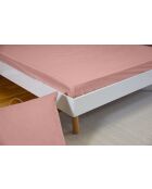 Drap housse en percale de coton rose thé