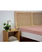 Drap housse en percale de coton rose thé