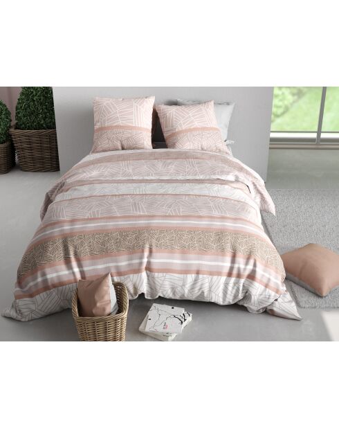 Parure housse de couette  en coton Trine blush