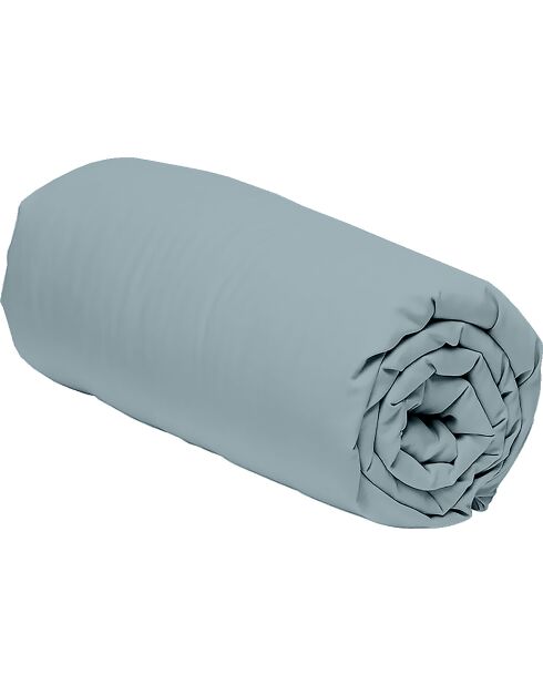 Drap housse en percale de coton azur