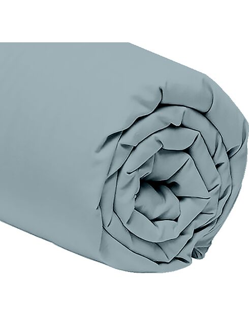 Drap housse en percale de coton azur
