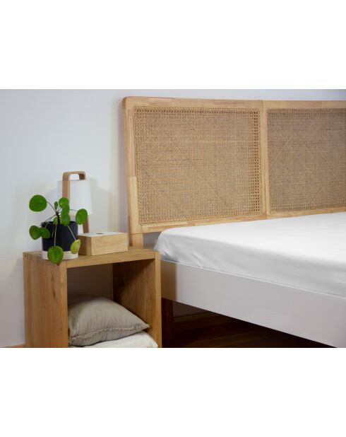 Drap housse en percale de coton blanc