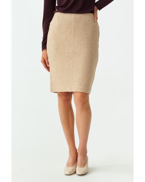 Jupe tricotée  BOMIKO beige
