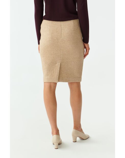 Jupe tricotée  BOMIKO beige