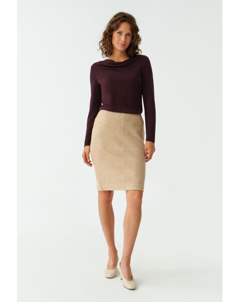 Jupe tricotée  BOMIKO beige
