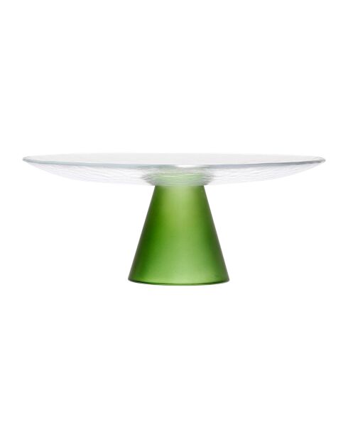 Plat s/pied hellea vert - d31xh11cm