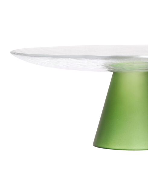 Plat s/pied hellea vert - d31xh11cm