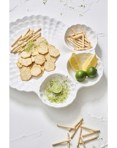 Plat chip&dip poisson blanc - 45x37cm