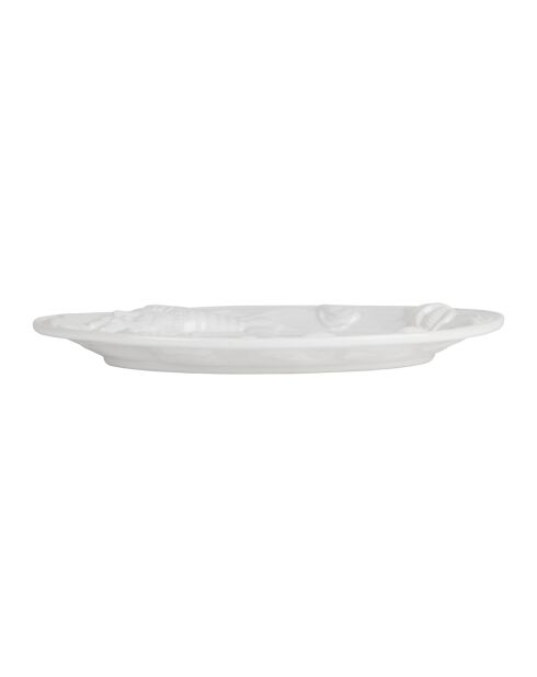 Plat ovale poisson blanc - 40x30cm