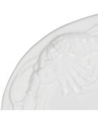 Plat ovale poisson blanc - 40x30cm