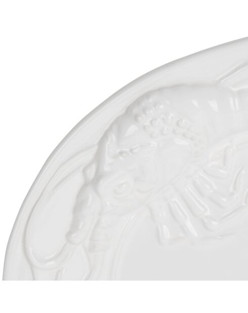 Plat ovale poisson blanc - 40x30cm