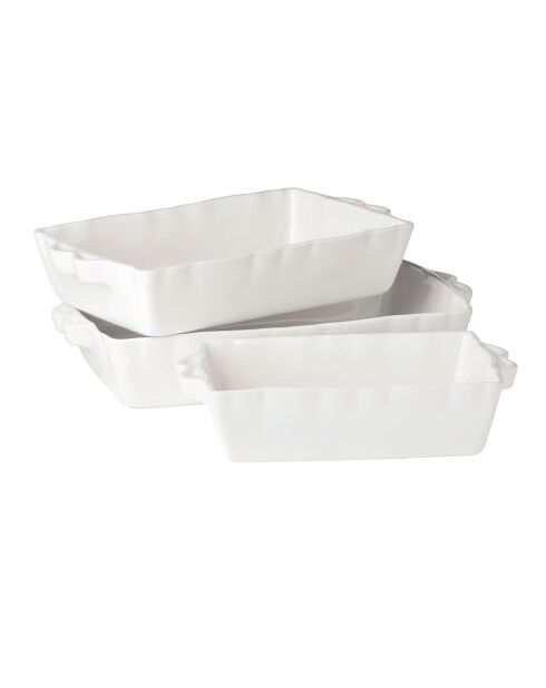 Plat four rectangulaire feston blanc - 32x 21cm