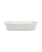 Plat four rectangulaire feston blanc - 32x 21cm