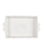 Plat four rectangulaire feston blanc - 32x 21cm