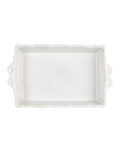 Plat four rectangulaire feston blanc - 32x 21cm