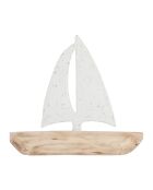 Décoration voilier coraildel naturel/blanc - h33cm
