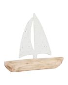 Décoration voilier coraildel naturel/blanc - h33cm