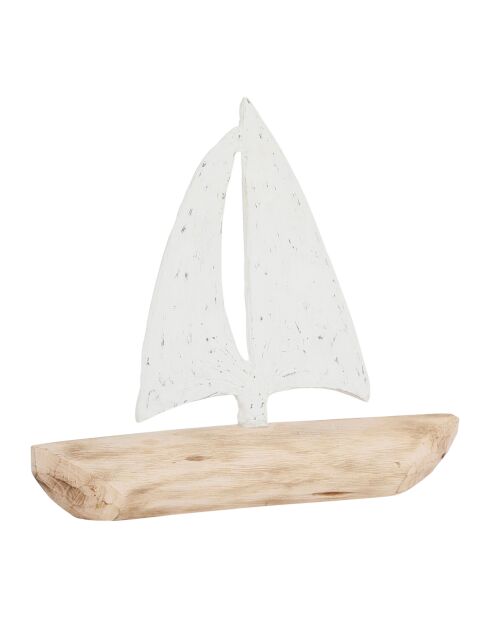 Décoration voilier coraildel naturel/blanc - h33cm