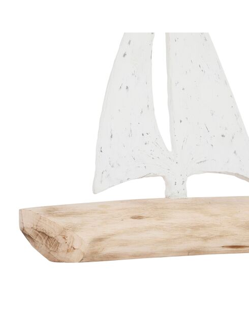 Décoration voilier coraildel naturel/blanc - h33cm