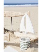 Décoration voilier coraildel naturel/blanc - h33cm