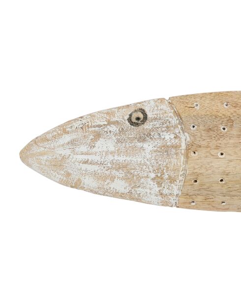 Décoration poisson coraildel naturel/blanc - h31cm