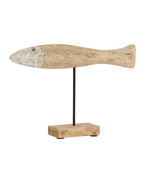 Décoration poisson coraildel naturel/blanc - h31cm
