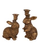 2 Bougeoirs floreal mordorés - h18/15cm