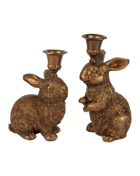 2 Bougeoirs floreal mordorés - h18/15cm