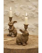 2 Bougeoirs floreal mordorés - h18/15cm