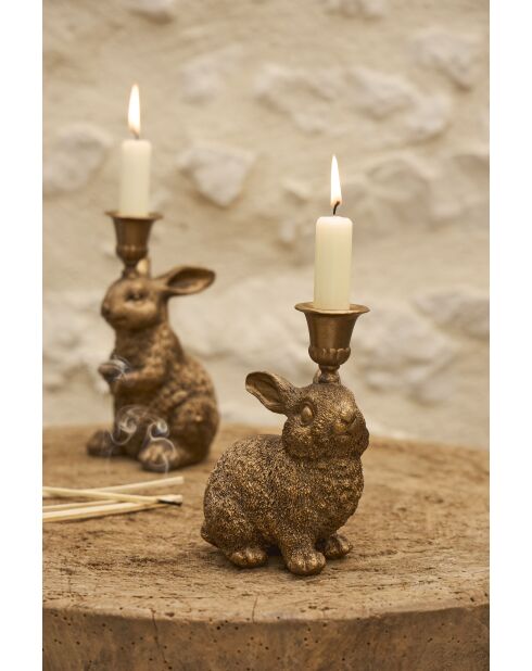 2 Bougeoirs floreal mordorés - h18/15cm