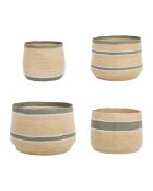 4 Cache-pots sumatra sauge - h37/28cm