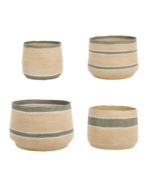 4 Cache-pots sumatra sauge - h37/28cm