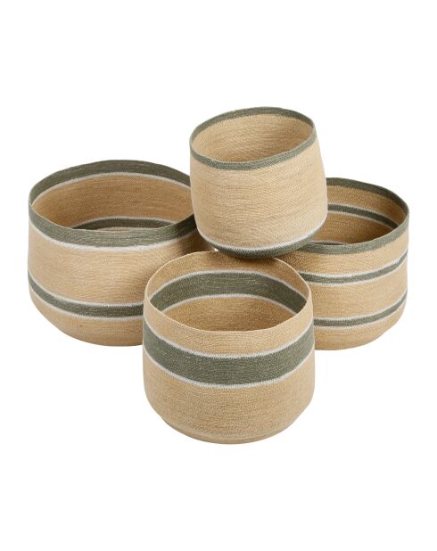 4 Cache-pots sumatra sauge - h37/28cm