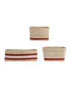 3 Paniers sumatra naturel/brique - h21/20cm