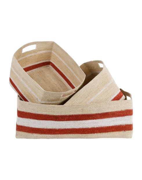 3 Paniers sumatra naturel/brique - h21/20cm