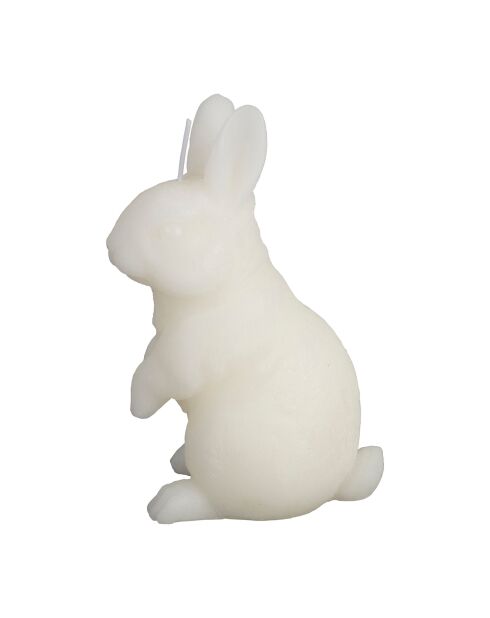 Bougie lapin floreal blanc - h16cm