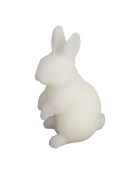 Bougie lapin floreal blanc - h16cm