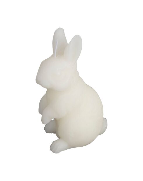 Bougie lapin floreal blanc - h16cm