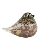 Presse-papier serin rose/doré - 11x8h8cm