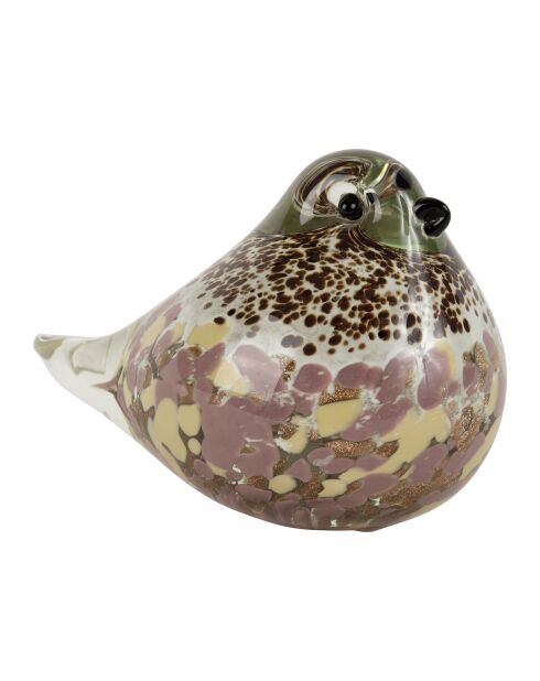 Presse-papier serin rose/doré - 11x8h8cm