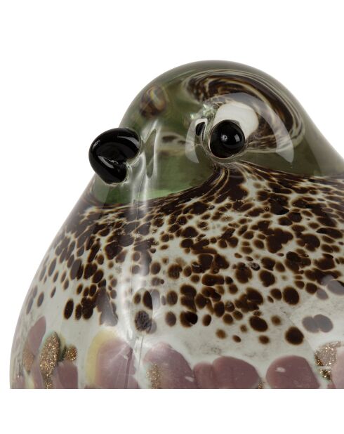 Presse-papier serin rose/doré - 11x8h8cm