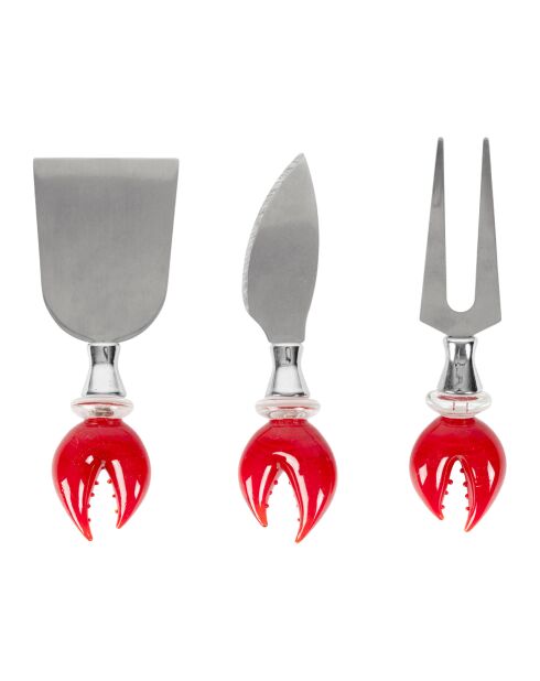 3 Couteaux à fromage bordemer rouges
