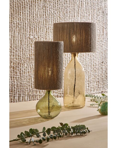 Lampe heliac vert/naturel - d17xh46