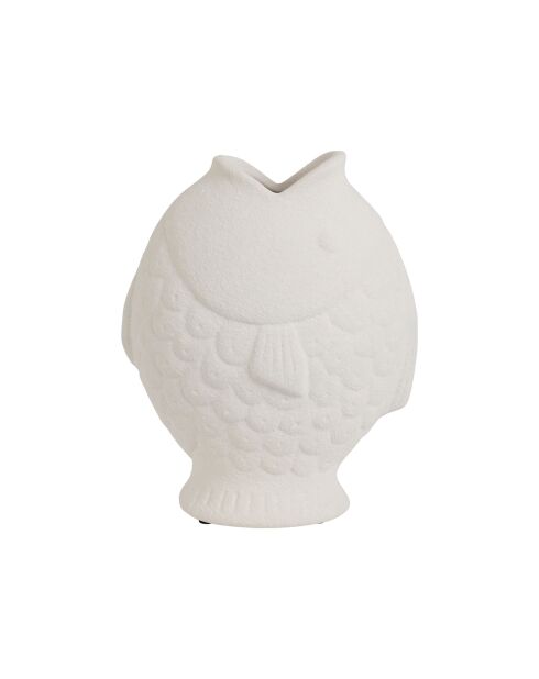 Vase poisson blanc - 17.5x10.5xh22cm