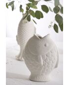 Vase poisson blanc - 17.5x10.5xh22cm